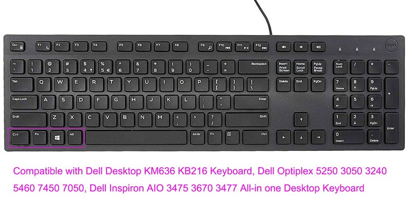 UHamn Silicone Keyboard Skin Cover Compatible with Dell Desktop KM636 KB216 Keyboard, Dell Optiplex 5250 3050 3240 5460 7450 7050, Dell Inspiron AIO 3475 3670 3477 All-in one Desktop Keyboard (Pink Ombre) - Image 2